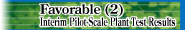 Favorable (2) Interim Pilot Scale Plant Test Results